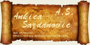 Ankica Sazdanović vizit kartica